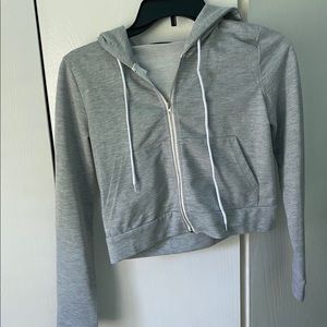 Grey cropped hoodie